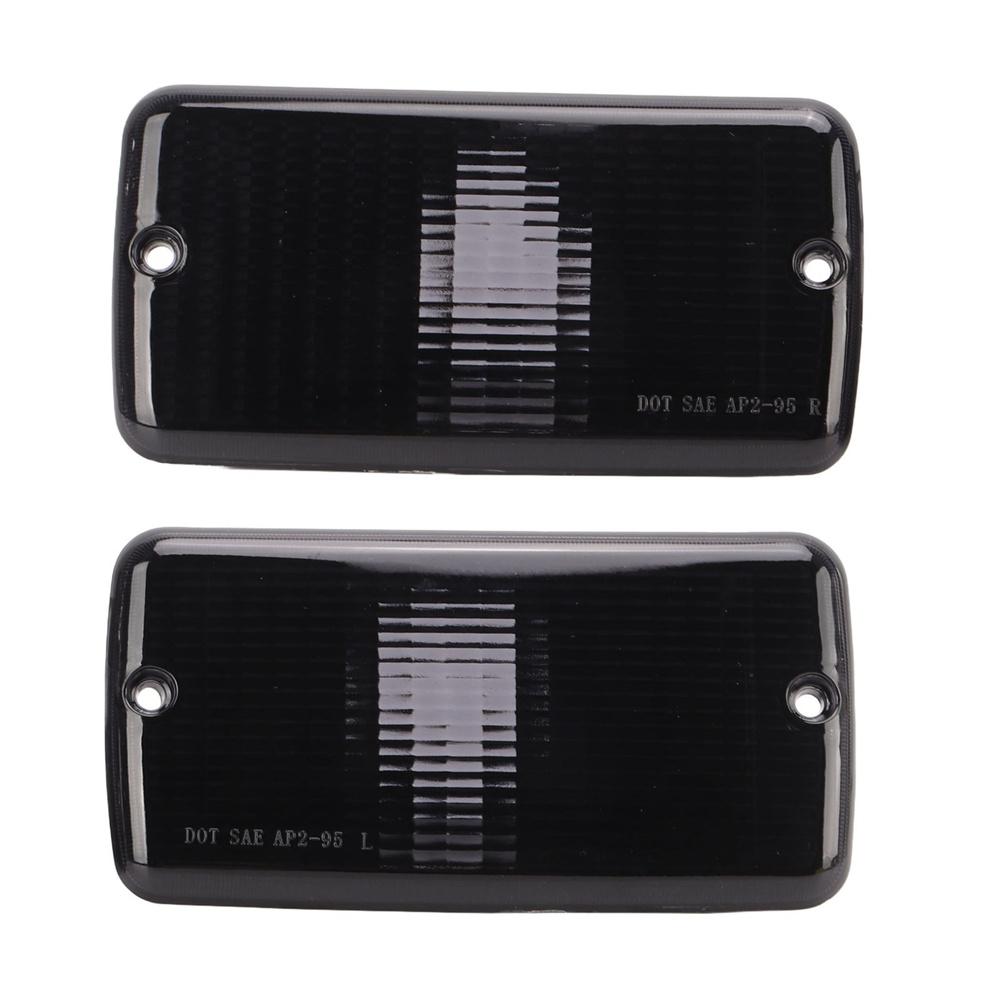 2x Smoke Fender Signal Side Marker Lights Lamps For Jeep Wrangler TJ 1997-2006