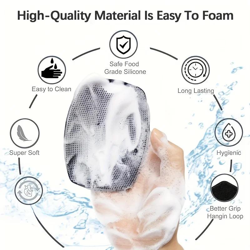 Gentleman's Exfoliator - Ergonomic Non-Slip Handle, Soft Silicone Body Scrubber for Gentle Exfoliation, Easy to Clean & Rinse
