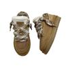 Autumn and Winter Cowhide Lace-up Non-slip High-top Warm Velvet Snow Shoes Genuine Leather Sports Snow Boots