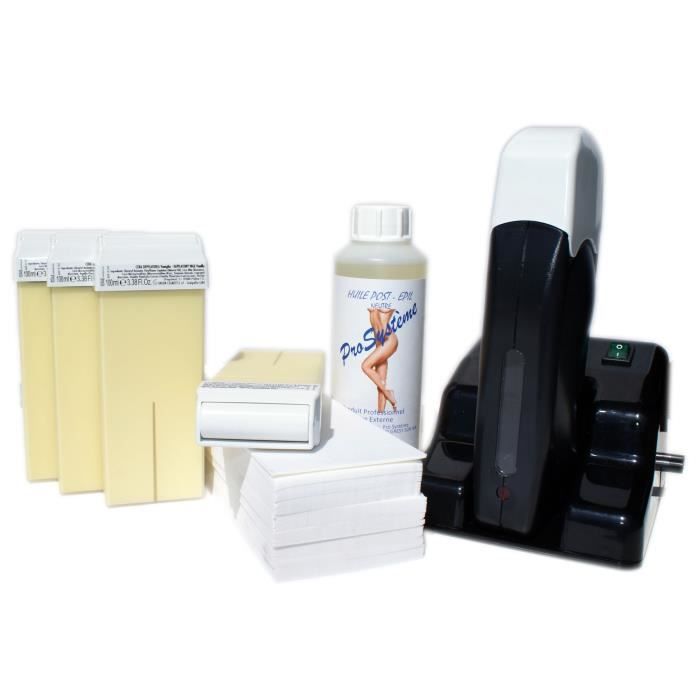 Kit d'épilation - Blanche - Modulaire complet - Cire chaude - Hypoallergénique - 250 ml huile après épilation