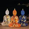 Statuie transparentă a lui Buddha așezat, gest Zen, figurină din rășină de Buddha thailandez, sculptură, birou de acasă, ornament de decorare Feng Shui