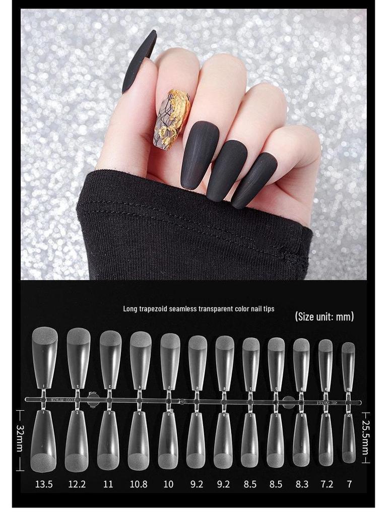 Frosted Almond & Square Nail Tips - No Filing Needed, Full/Half Cover, Ideal for Salons