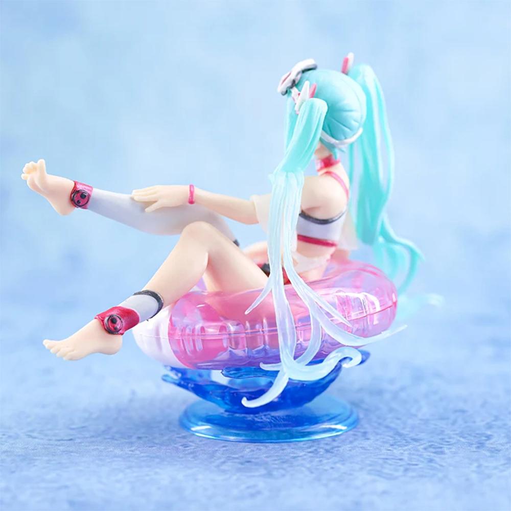 New Hatsune Miku Anime Figure Aqua Float Girls Elaina Action Figure Kawaii Sit Swimming Ring Girl Figurine Collectible Toys