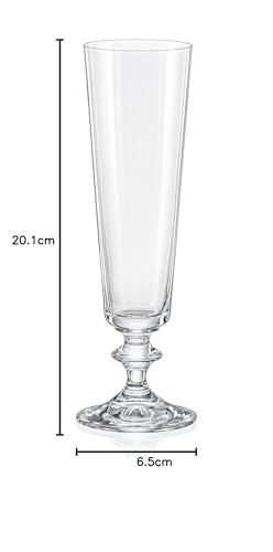 Bohemian Glass "BELLA" Champagne (Beer) Glasses (6) Dishwasher Safe Crystallex