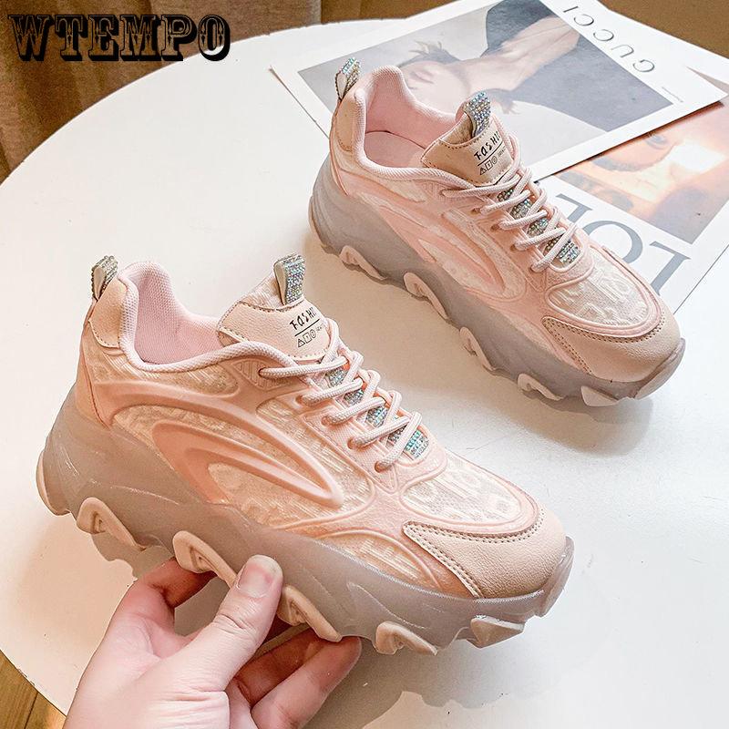 WTEMPO Pár Letní Tenisky Protiskluzové Dámské Běžecké Boty Prodyšná Dutá Síťovina Pánská Ležérní Obuv Venkovní Sportovní Obuv