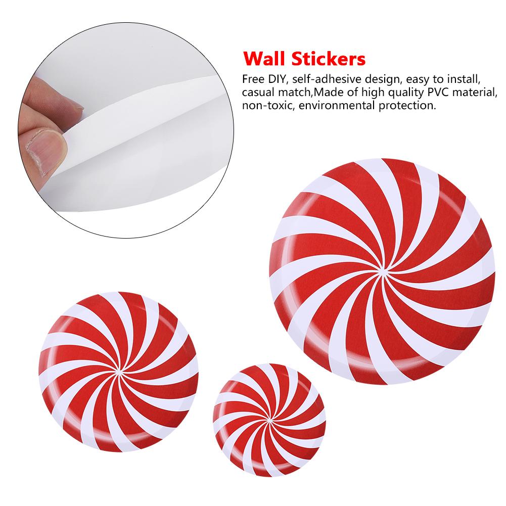 12Pcs Floor Wall Stickers Removable Candy Decals Cartoon Home Xmas Christmas Decor