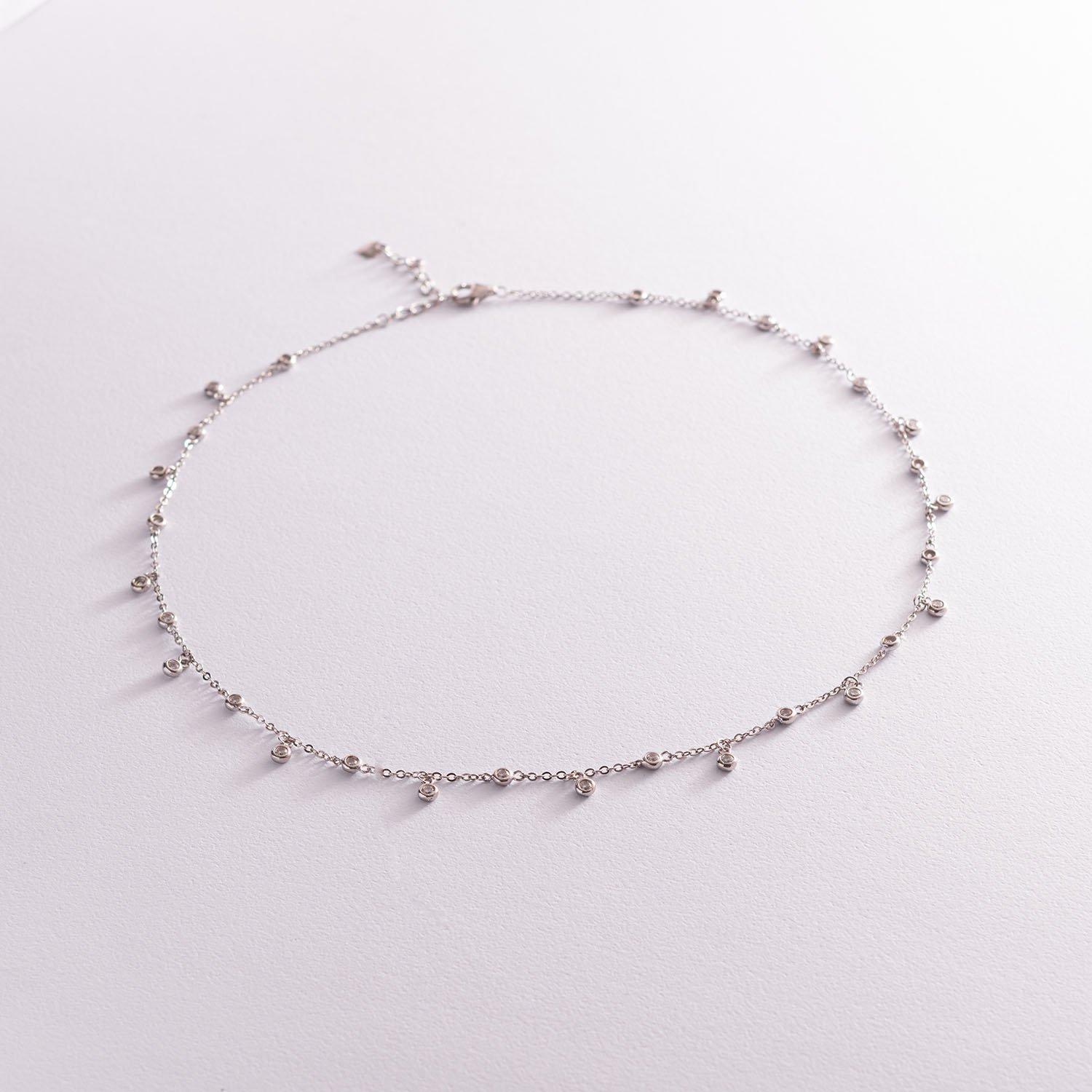 

Срібне кольє з фіанітами Oniks 46 срібний