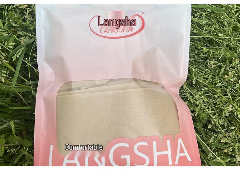 Langsha Women's Mid-Calf Ultra-Thin Black Silk Stockings - Transparent, Core-Spun Short Socks for Summer