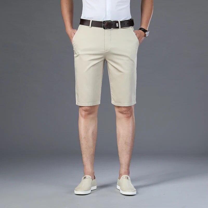Casual Shorts Männer Sommer Gerade Elastische Business Mode Dünne Kurze Hosen Männlichen