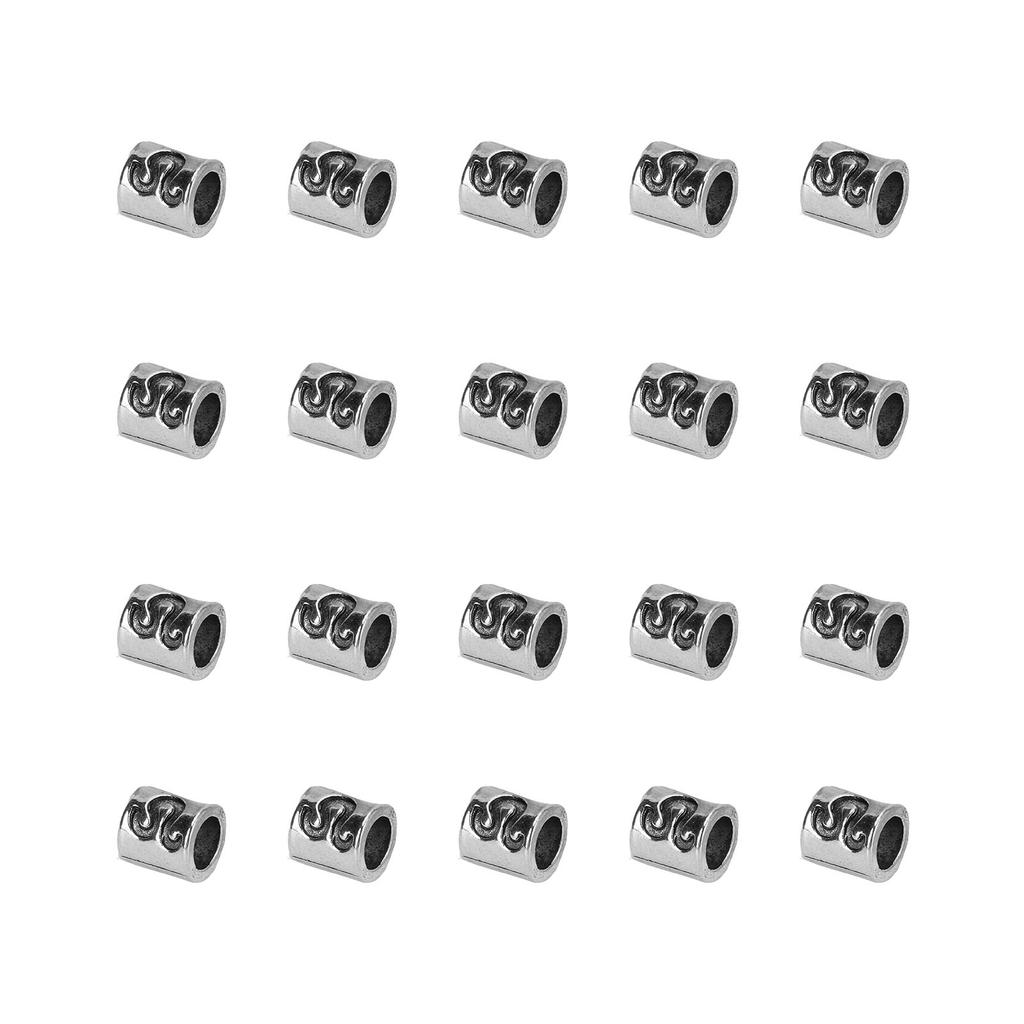 60 Pcs Spacer Beads Vintage Silver 12 Zodiac Large Hole Beads Hand Made DIY Bracelet Jewelry Making Spacer Beads
