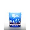 Glass Studio Saiho Edo Kiriko Shochu Glass, Rock Glass, Tumbler Glass, Guinomi (Sake Cup), Blue & Pi