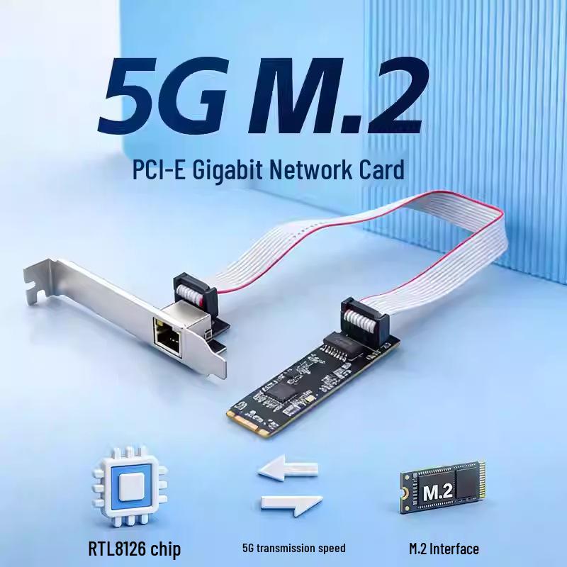 M.2 2.5G/1G High-Speed PCIe RJ45 Network Card for Desktop