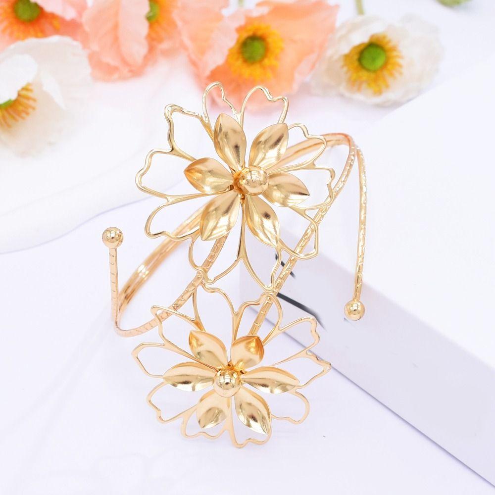 Blumenarmband Hohlarmband Mode Offenes Armband Party