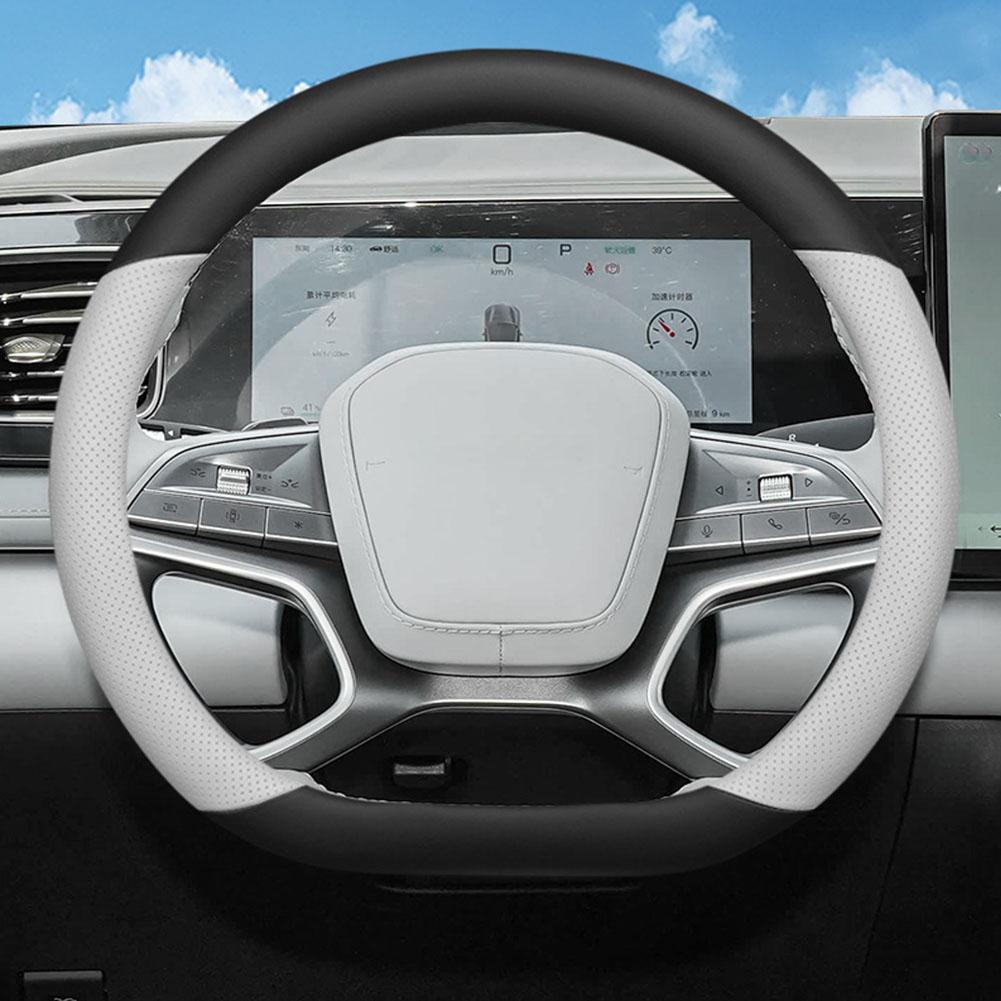 Läder Rattöverdrag För BYD Sealion 7 2025 2025 Andningsbart Halkfritt Bilrattsskydd Tillbehör 1 ST V6R8