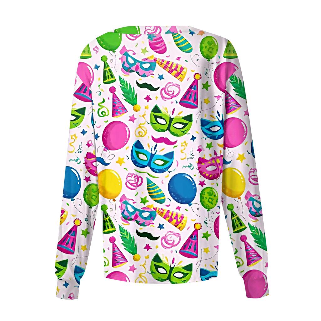 Women's Casual Long-sleeved Single-breasted Printed Protective Clothing Cardigan Top