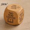 Reading Motivation Gadget Wooden Decision Dice, 6-Sided Wood Engraved Quotes Prompt, Natural Tool Charm, Fun Companion Book Lover Habit