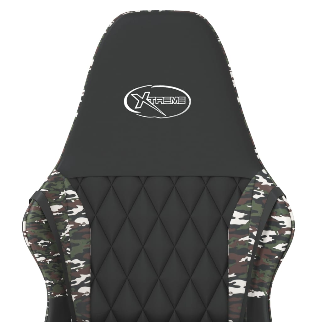 Gaming Chair In Black and Camouflage Synthetic Leather