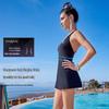 BALNEAIRE Women's Halter Neck One-Piece Swimsuit - Little Black Dress Series