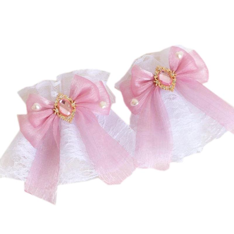 

Bowknot Bracelet Lovely Female Lolita Style Lace Decorative Sleeve Lolita Costume with Small Bowknot Decor for Women