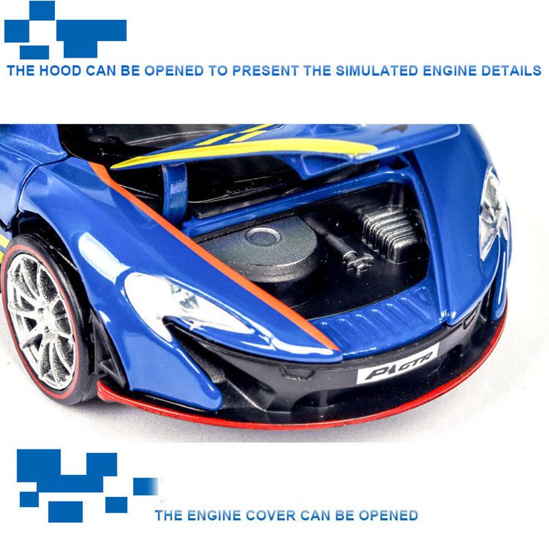 1/32 Scale P1 GTR Diecast Car Model Toy, Pull Back Toy Vehicle with Sound and Light for Kids Toddler Boys Girls Gift Collection