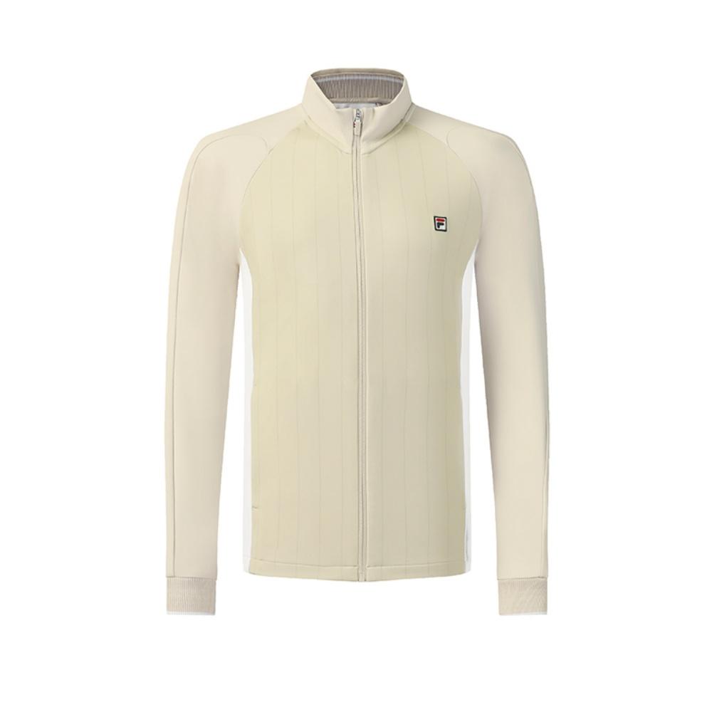 FILA Tennis Minimalist Classic Sports Tennis Style Casual Comfortable Versatile Knitted Jacket Men jackets Apricot A11M613511FBG