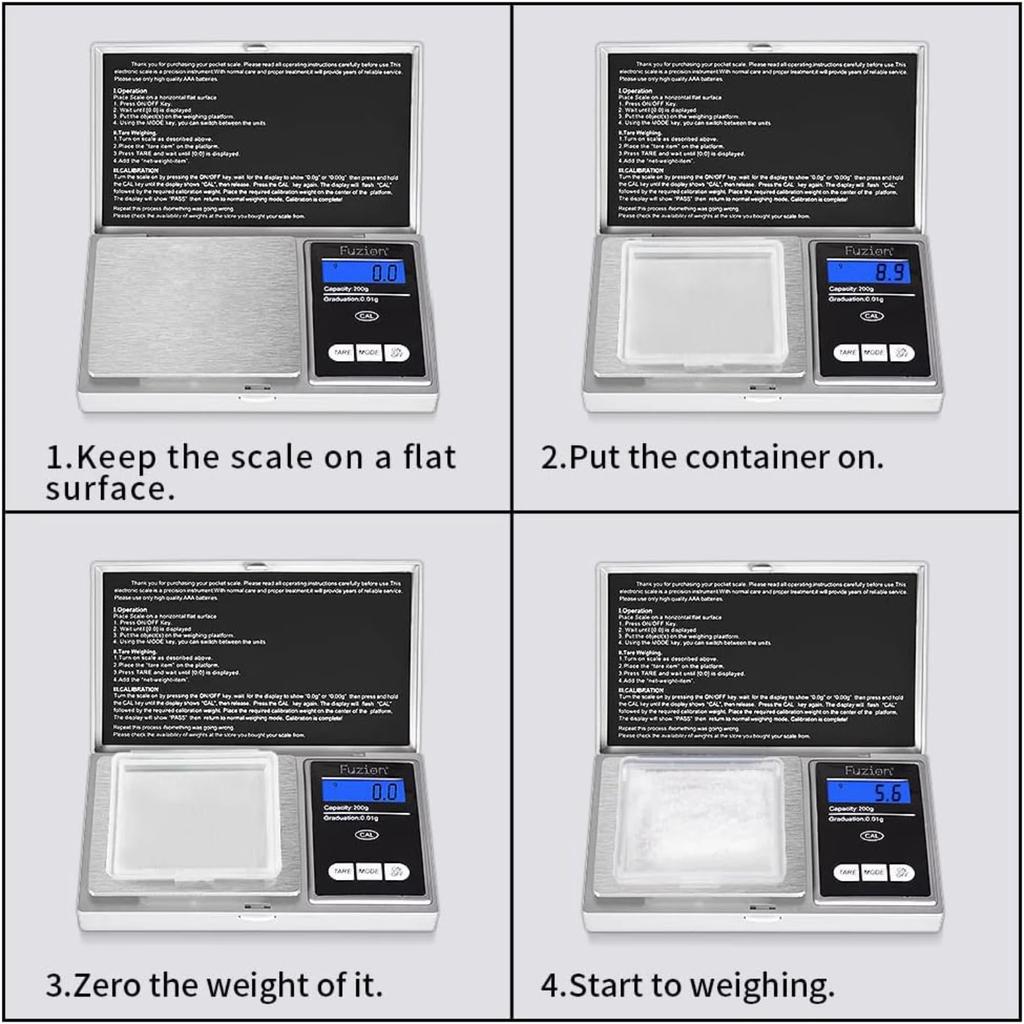 Mini Jewelry Herb Scale, Stainless Steel Pocket Scale, 0.01g Accuracy, Digital Travel Food Scale