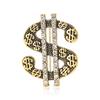Hip Hop Creative Alloy Dollar Sign Brooch Personality Trend Men'S Suit Coat Corsage Accessories Pin