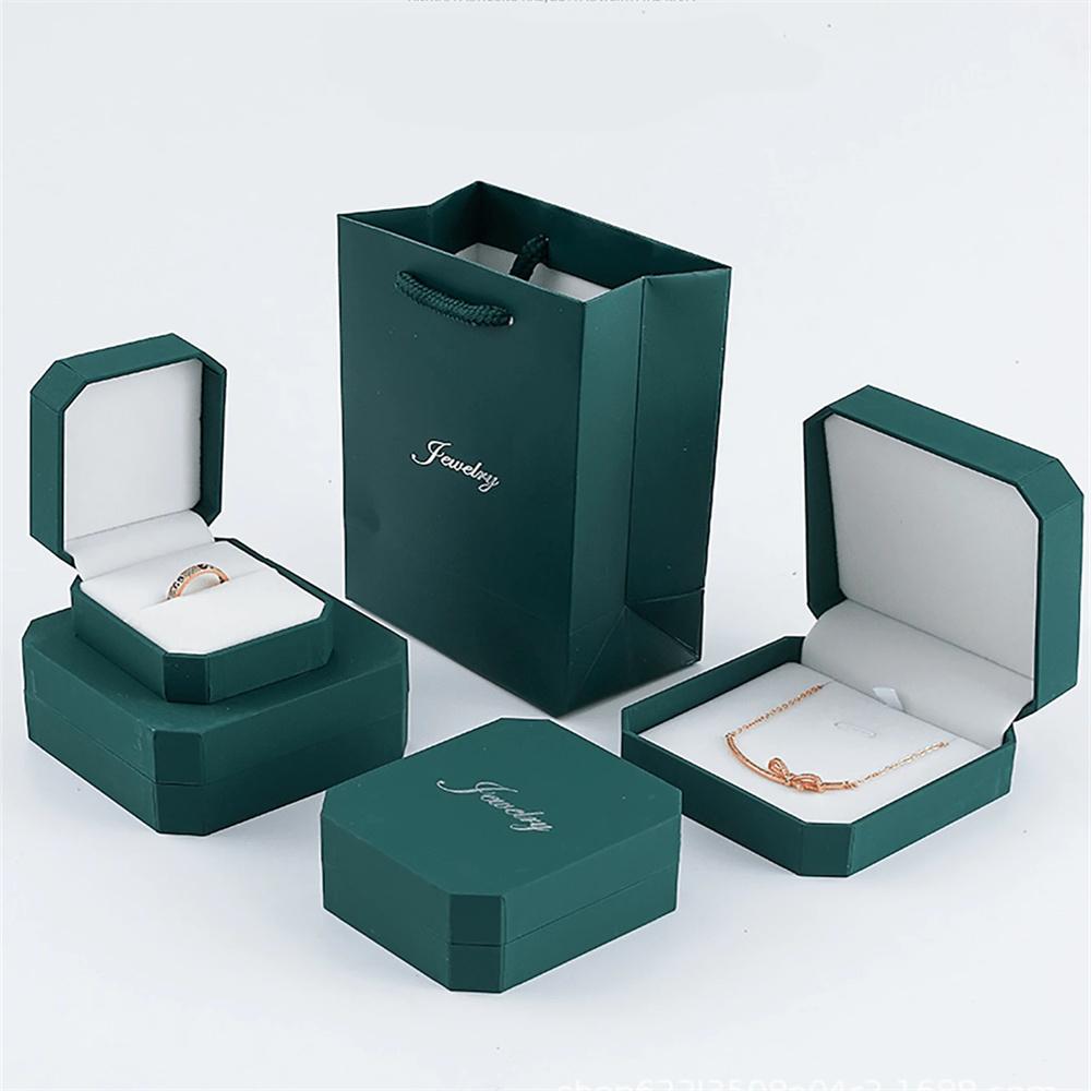1/4pc Jewelry Trinket Box With Bag For Necklace Earrings Ring Bracelet High-end Gift Packaging Case Set Birthday Wedding Decor