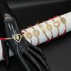 Retro Leopard Head Red Rope Bracelet with Micro-inlaid Zircon and Drawstring