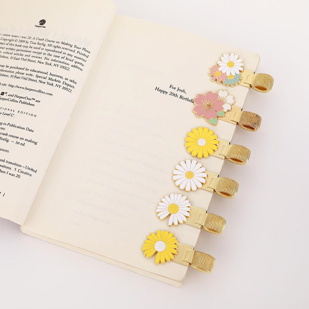 1 Stück Stiftclip, Federklemmen für Notizbücher, Verschiedene Blumenmuster erhältlich, Metallischer Schreibwaren-Stiftclip, Bürobedarf