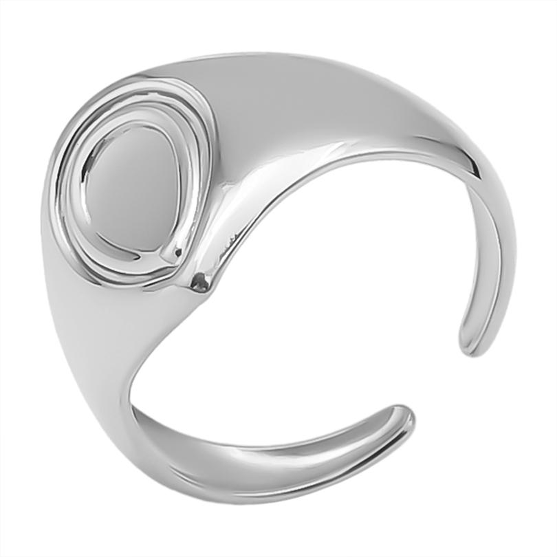 Geometria Semplice Moda Acciaio Inossidabile Anelli Aperti Per Donne Uomini Accessori Colore Argento Cuore Sole Rotondo Base Vuota Fai da Te Anillos