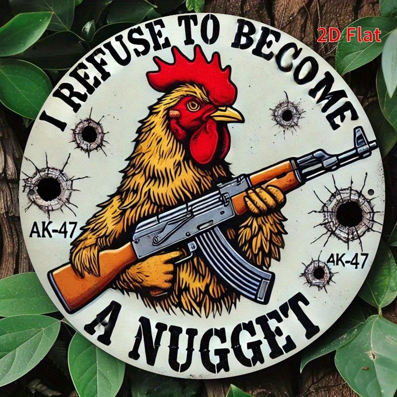 Chicken Nugget Metal Sign. 7.8x7.8 inch humorous design for home, office or coffee shop. чистый