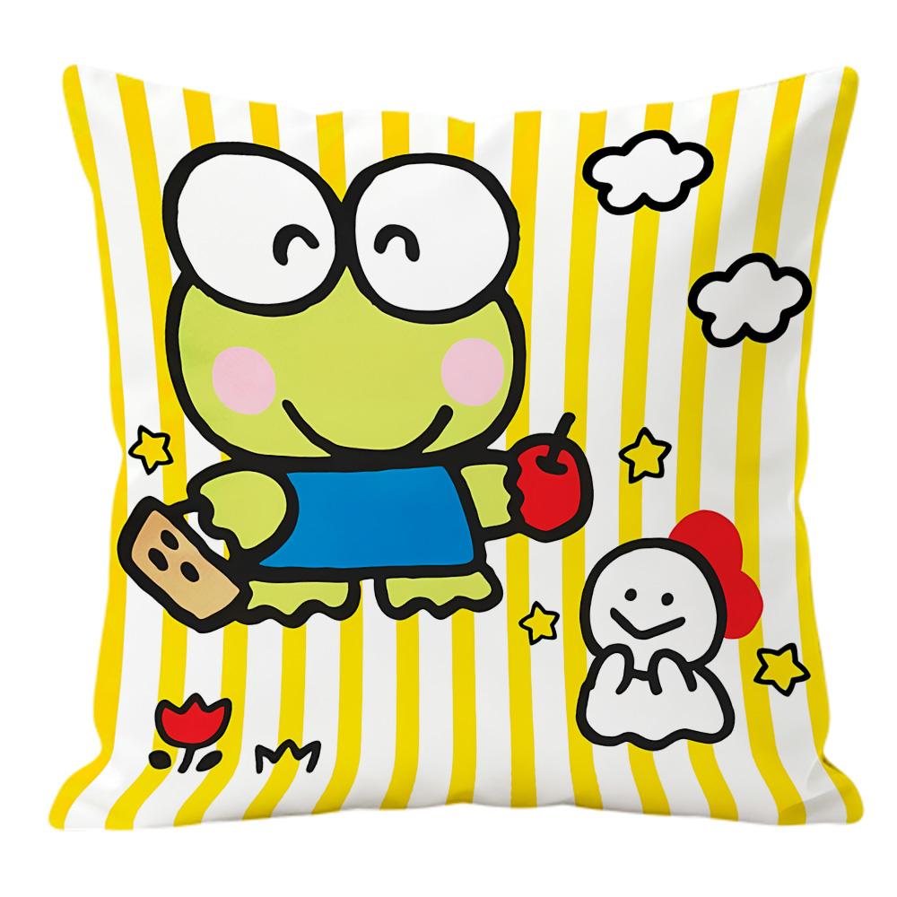 Keroppi Double Sided Print Pillow Cover Decorative Cushion Cover for Sofa Bedroom Cool Things for the Room Kawaii Room Decor