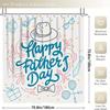 Father'S Day Decorative Shower Curtain Bathroom Set - Machine Washable, With 12 Hooks, Including Toilet Seat Cover And Bathtub