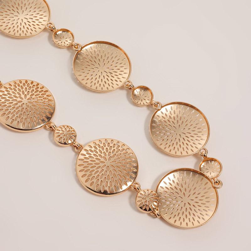 A New Style of High-end Women's Waist Chain with Metal Hollowed-out Patterns and Geometric Designs