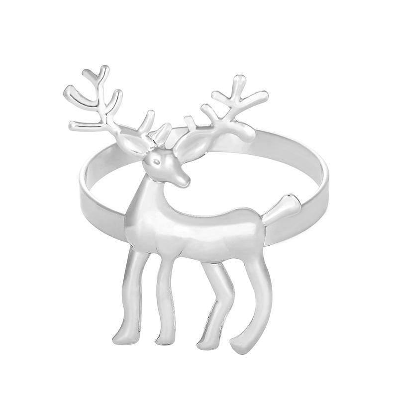 Christmas Snowflake Deer Napkin Ring - Festive Western Table Decor