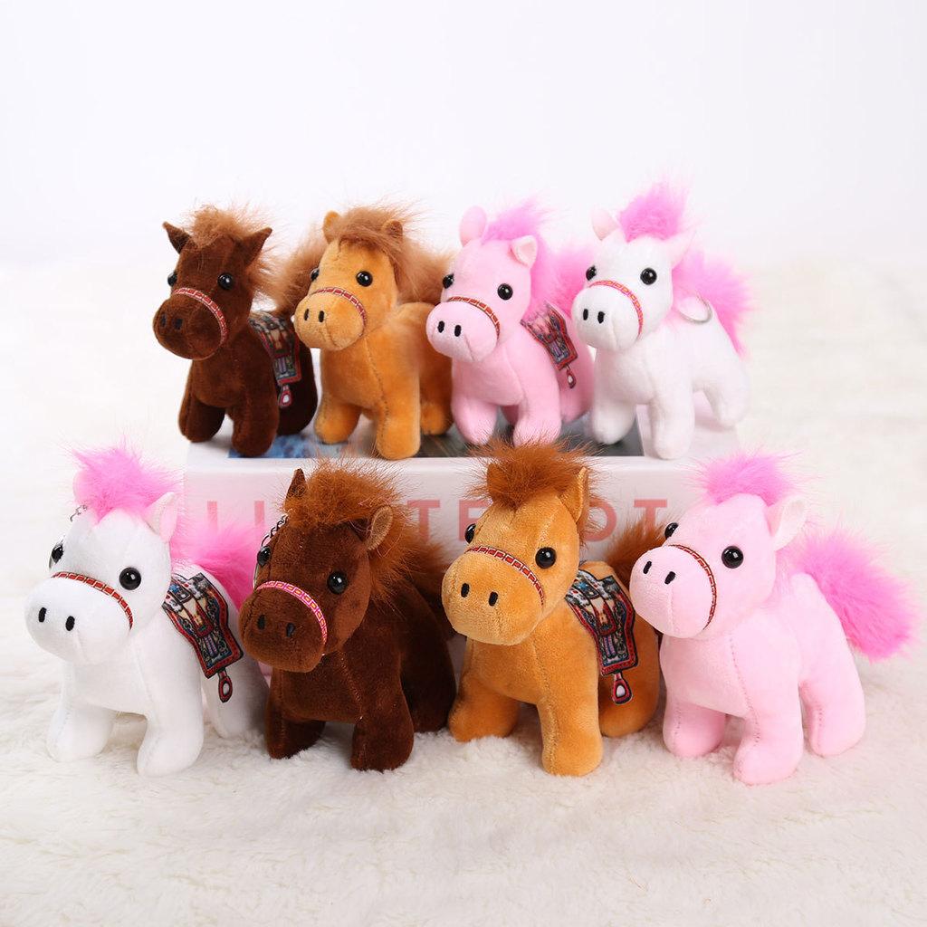 Pony Animal Plush Keychain Toy Stuffed Doll For Gift Collection Decorations