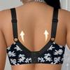 Underwear European‑Style Printed Oversized Bra Wireless Sexy Mesh Intimate Brassiere for Curvy Women