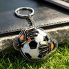 Metal Hanging Ring Keychain Pendant, 2D Acrylic Football Design Clear Pattern Key Ring, Backpack Keys Fan Accessory