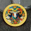 1 Stück 2027 Jahr des Ziegenbocks Bunte Sammlermünzen Dekoration Metallhandwerk Tierkreiszeichen Ziege Souvenirmedaille Neujahrsgeschenk