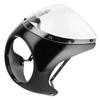 7in Headlight Fairing Wind Deflector Windshield Universal for Motorcycle(Glossy Black Transparent Lens )