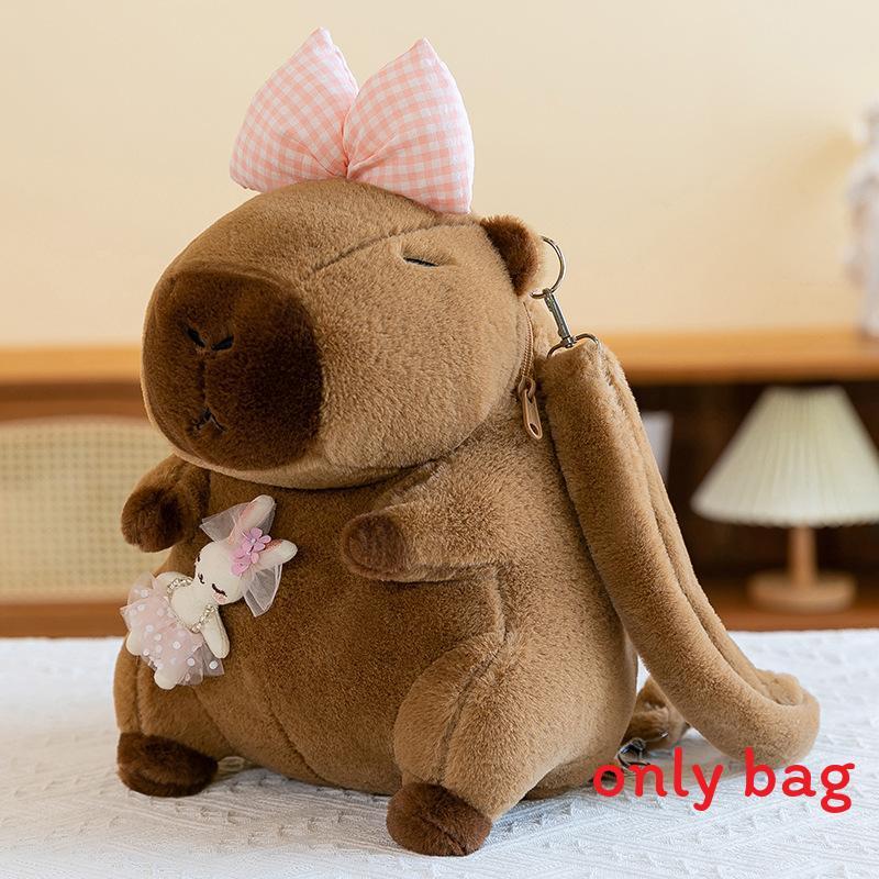 Cute Flower Capybara Burger French Fries Rabbit Decorative Backpack Plush