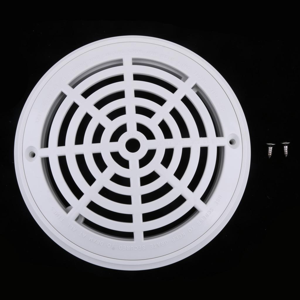 Replacement Cover Main Drain Swimming Pool Accessary with Screws White