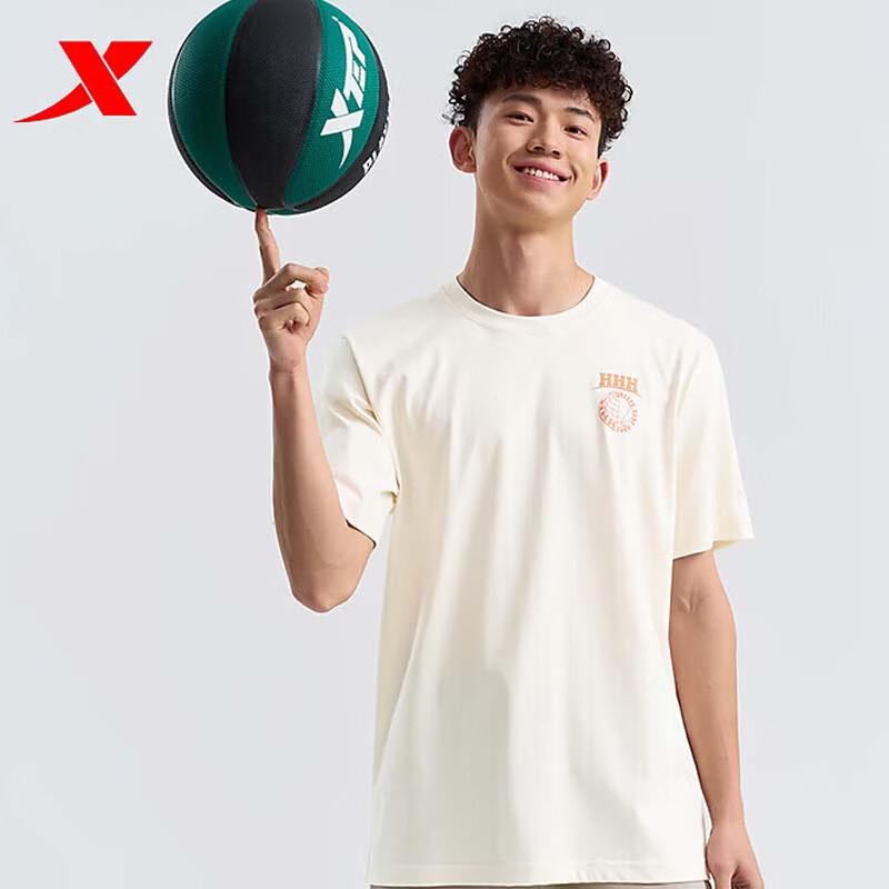 XTEP Men s Sweat-Wicking Breathable Cotton Knit T-Shirt S