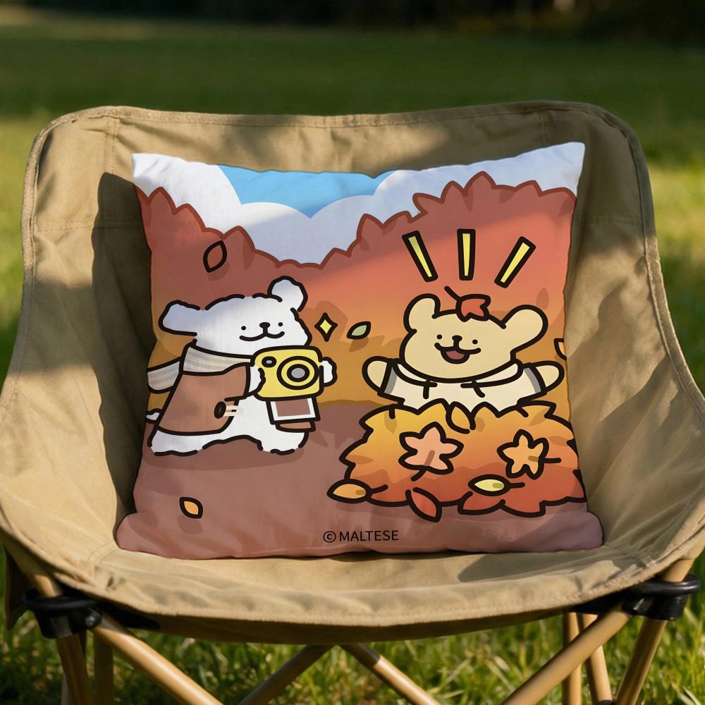 Line Puppy Cushion Cover Soft Reversible Durable Pillow Cover MultiScene Use for Home Car Daily Comfort