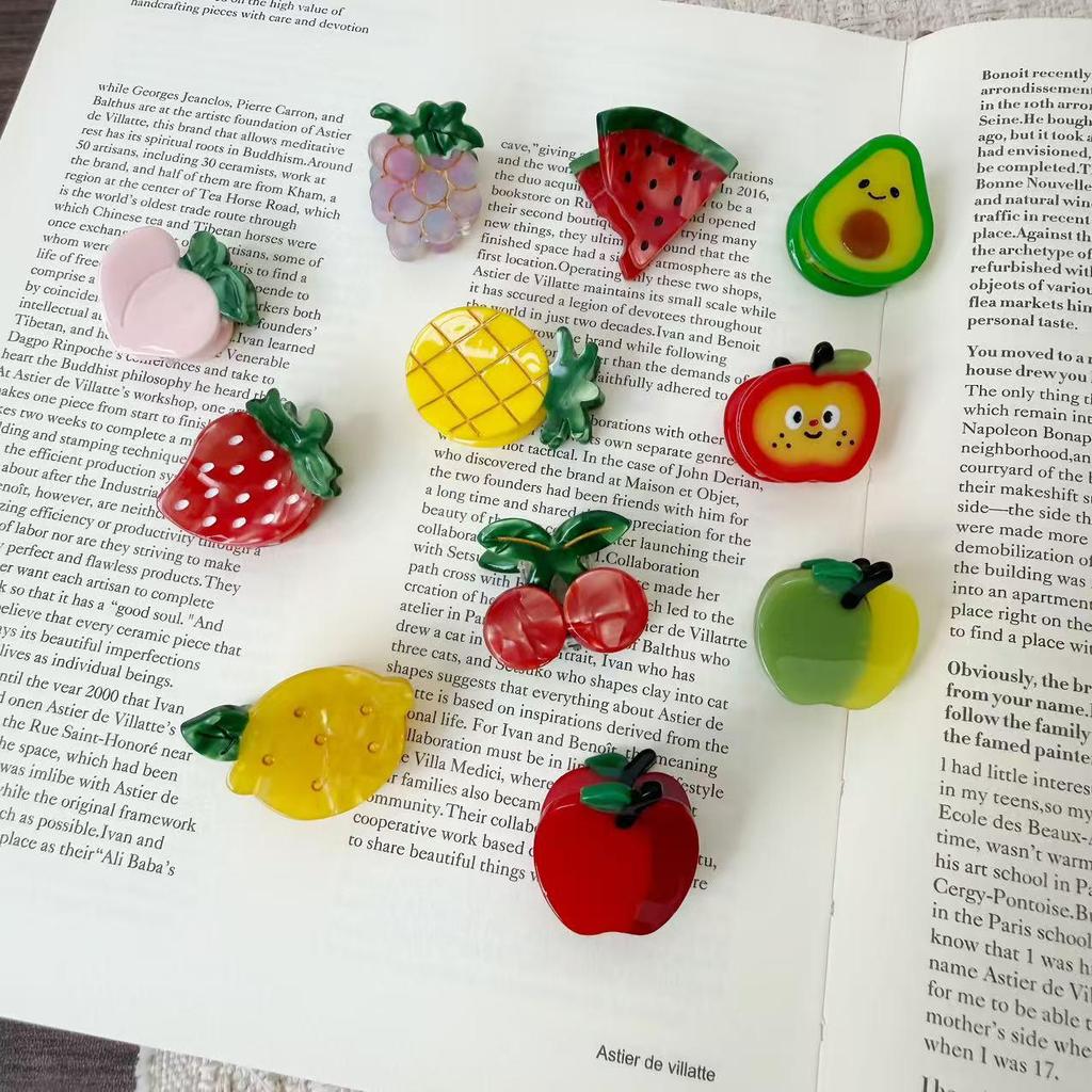 Summer Fruit Hair Clips: Cherry, Strawberry, Grape Claw Clips - Cute & Sweet Accessories