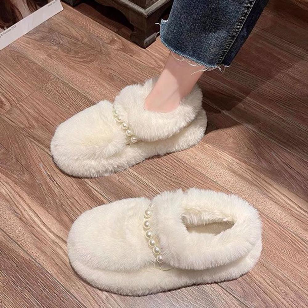 Fashion Luxury Sheep Fur Lined Loafers Women Lambswool Shoes Ladies Winter Slip On Furry Flats Cotton Wool Mocasine Femme Barefoot Boots