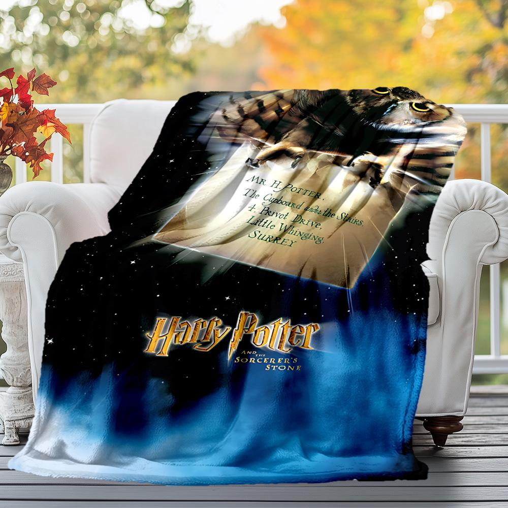 1pc Harry Potter Sorcerer's Stone Hogwarts Outdoor Flannel Throw Blanket All Season Soft Warmth,Home Decor 1031250