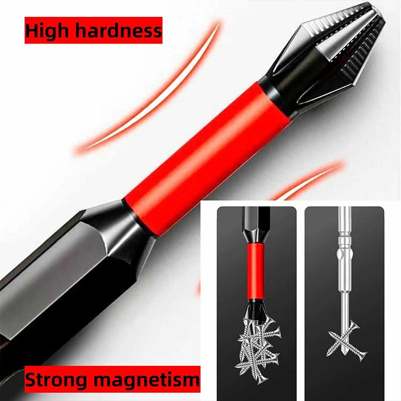 Red 6 Piece Set Suitable for Electric Drills Anti Slip Bits Magnetic Screwdriver Bit Set S2 Alloy Steel Impact Resistance Bits