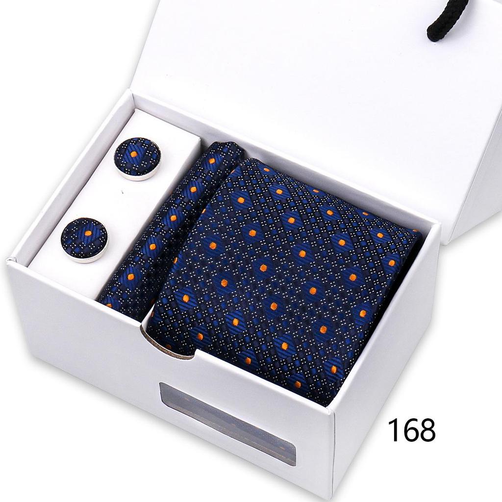 Men's High-End Polyester Tie & Pocket Square Set for Weddings and Formal Wear